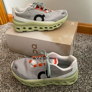 On Running Sneakers in Gray and Light Green